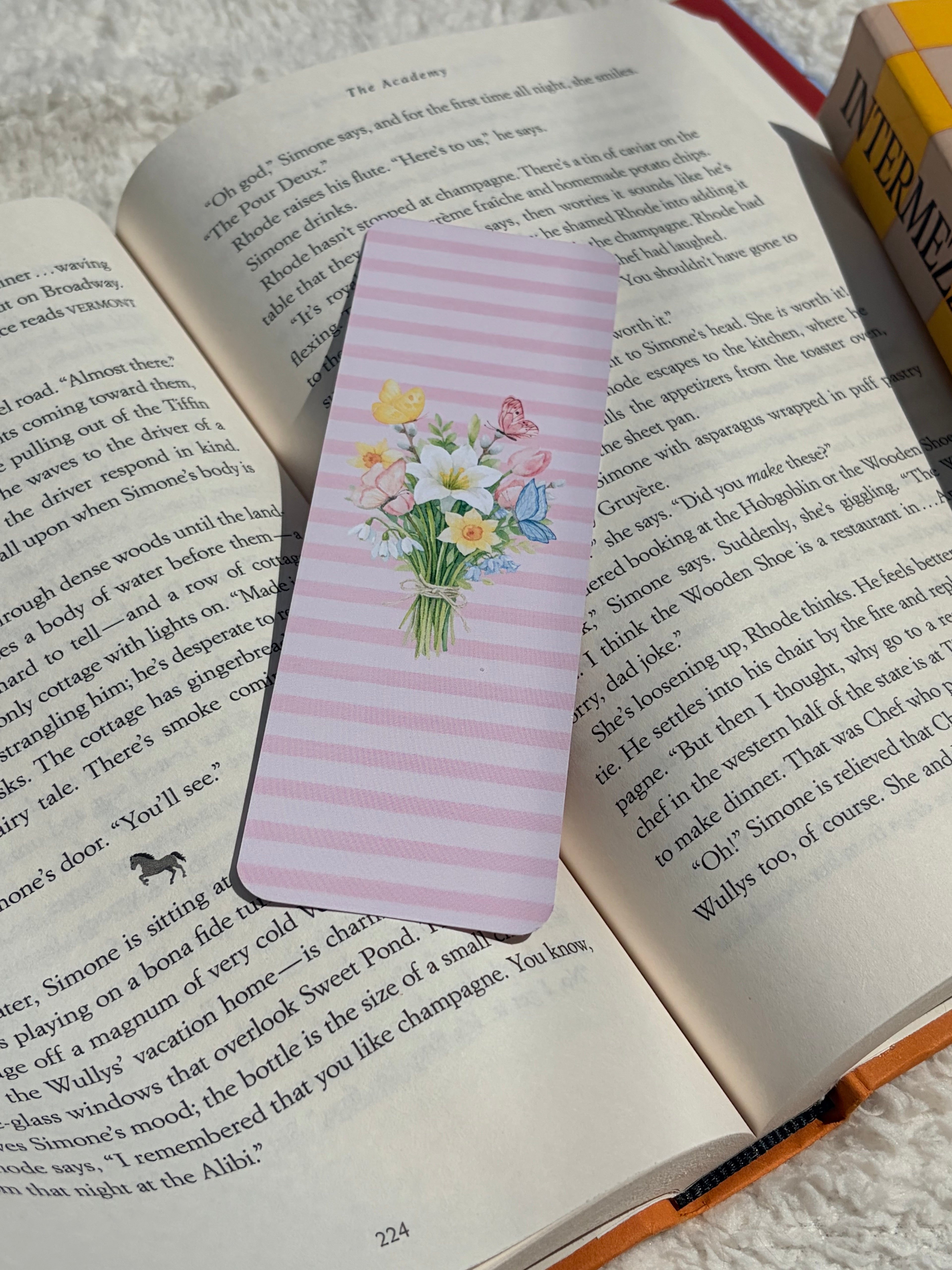 Floral Bookmark with Butterflies
